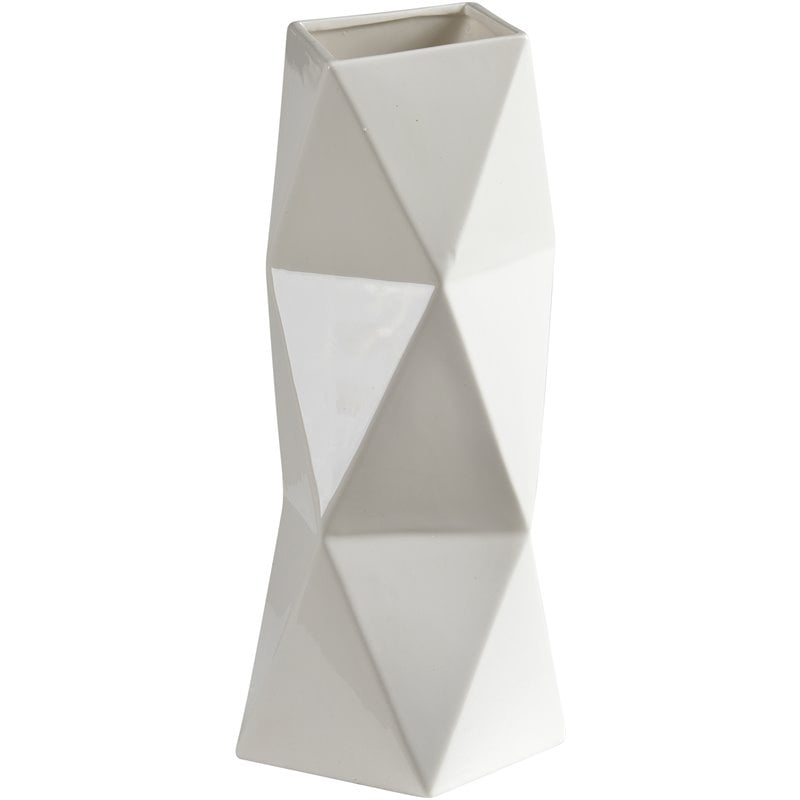Maklaine Scandinavian Casual Small Vase in Glossy White
