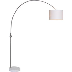 Maklaine Modern Glamour Floor Lamp in Brushed Nickel
