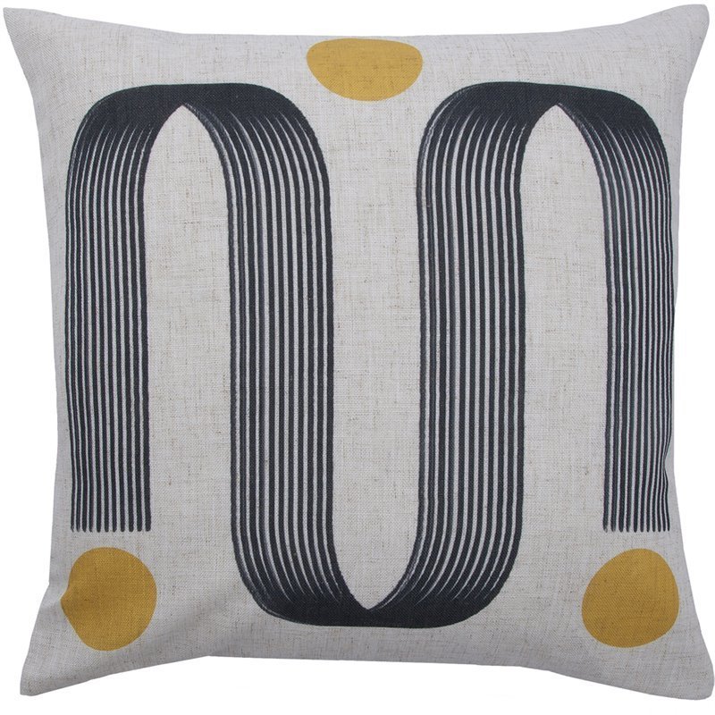Maklaine Modern Glamour Velvet Piping Throw Pillow in Black and Ivory
