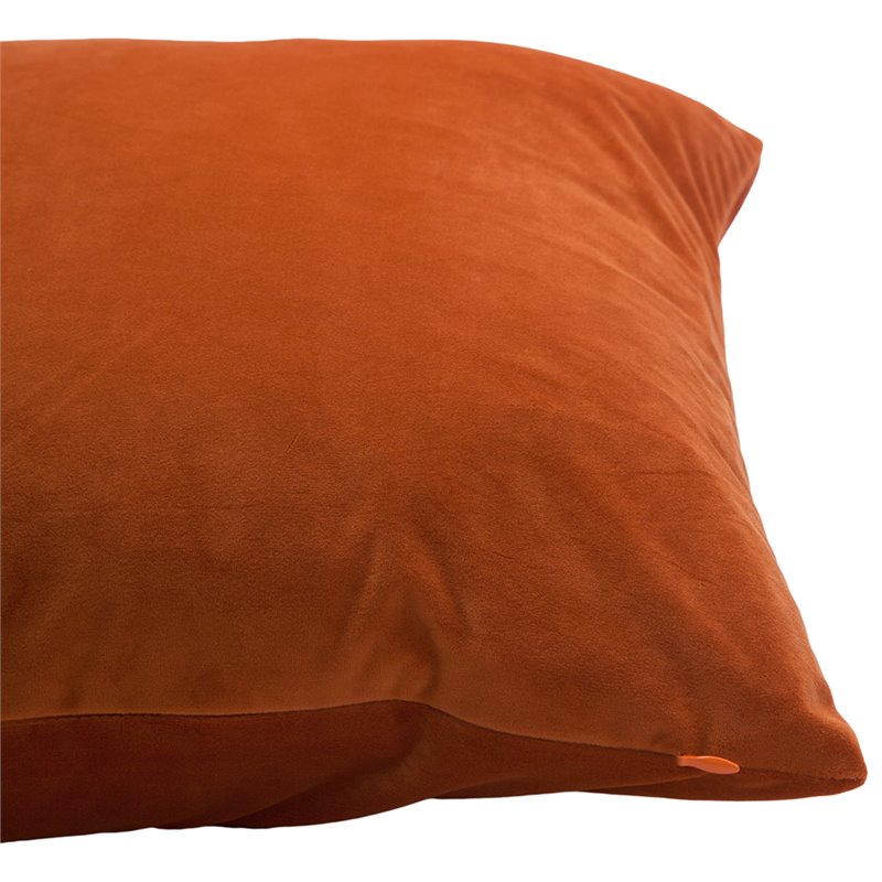 Maklaine Modern Glamour Velvet Throw Pillow in Orange