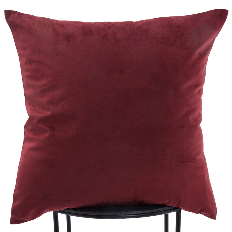 Maklaine Bohemian Chic Velvet Throw Pillow in Burgundy Red