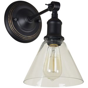 Maklaine Traditional Iron Wall Sconce in Oil Rubbed Bronze