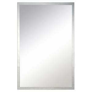 Maklaine 24&quot Beveled Border Modern Glass Framed Mirror in Mirrored