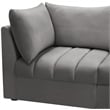 Maklaine Contemporary Velvet Modular Sectional with Deep Channel Tufting in Gray