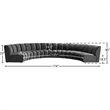 Maklaine 6-Piece Contemporary Velvet Modular Sectional in Gray