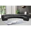Maklaine 9-Piece Contemporary Velvet Modular Sectional in Gray
