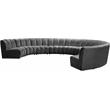 Maklaine 9-Piece Contemporary Velvet Modular Sectional in Gray