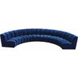 Maklaine 6-Piece Modular Contemporary Velvet Sectional Sofa in Navy