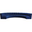 Maklaine 6-Piece Modular Contemporary Velvet Sectional Sofa in Navy