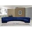 Maklaine 8-Piece Modular Contemporary Velvet Sectional Sofa in Navy