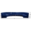 Maklaine 8-Piece Modular Contemporary Velvet Sectional Sofa in Navy