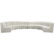 Maklaine 8-Piece Contemporary Velvet Modular Sectional in Cream
