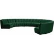 Maklaine 9-Piece Contemporary Velvet Modular Sectional in Green