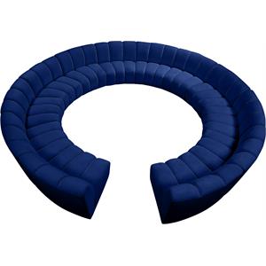 Maklaine 12-Piece Modular Contemporary Velvet Sectional Sofa in Navy