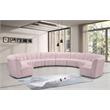 Maklaine 10-Piece Modular Contemporary Velvet Sectional Sofa - Pink