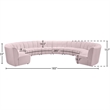 Maklaine 10-Piece Modular Contemporary Velvet Sectional Sofa - Pink