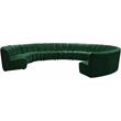 Maklaine 10-Piece Contemporary Velvet Modular Sectional in Green