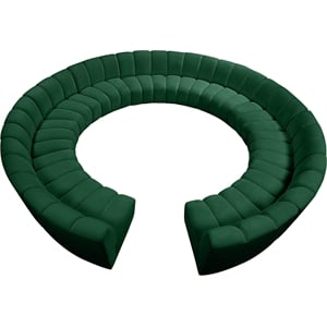 Maklaine 12-Piece Contemporary Velvet Modular Sectional in Green