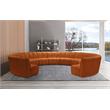 Maklaine 11-Piece Contemporary Velvet Modular Sectional in Mahogany