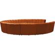 Maklaine 11-Piece Contemporary Velvet Modular Sectional in Mahogany