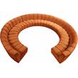 Maklaine 11-Piece Contemporary Velvet Modular Sectional in Mahogany