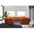Maklaine 12-Piece Contemporary Velvet Modular Sectional in Mahogany