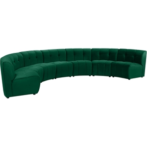 Maklaine 7-Piece Modular Contemporary Velvet Sectional Sofa in Green