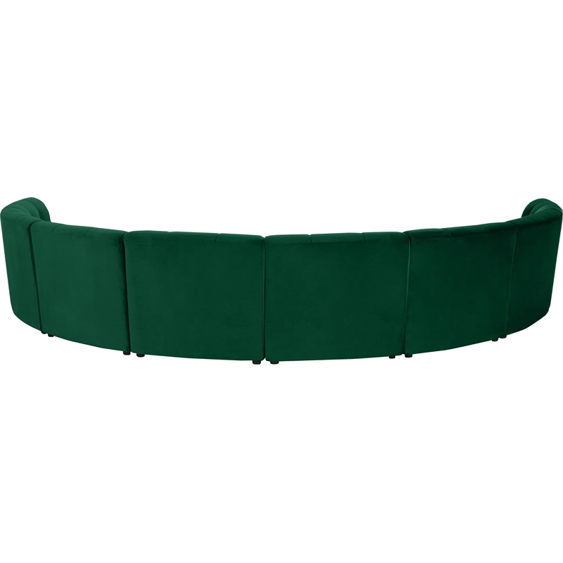 Maklaine 8-Piece Modular Contemporary Velvet Sectional Sofa in Green