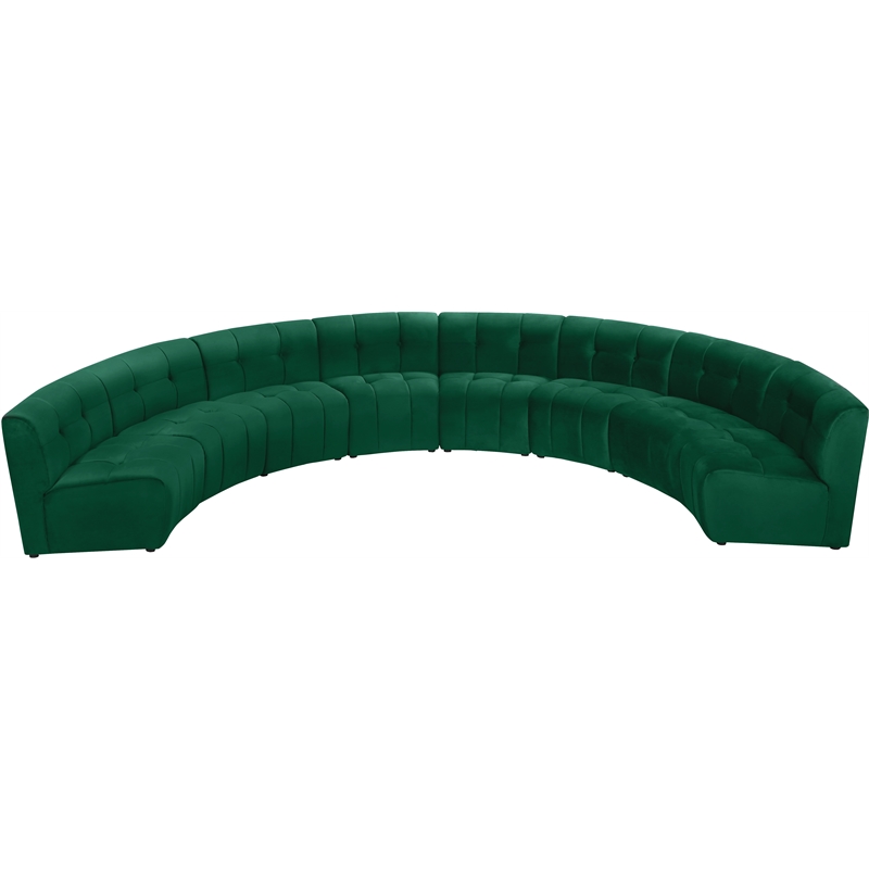 Maklaine 8-Piece Modular Contemporary Velvet Sectional Sofa in Green