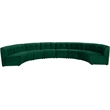 Maklaine 8-Piece Modular Contemporary Velvet Sectional Sofa in Green