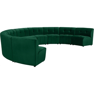 Maklaine 9-Piece Modular Contemporary Velvet Sectional Sofa in Green
