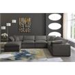 Maklaine Contemporary Standard Gray Velvet Modular Sectional Sofa