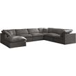 Maklaine Contemporary Standard Gray Velvet Modular Sectional Sofa