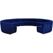 Maklaine 13-Piece Modular Contemporary Velvet Sectional Sofa in Navy