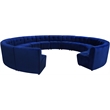 Maklaine 14-Piece Modular Contemporary Velvet Sectional Sofa in Navy