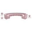 Maklaine 12-Piece Modular Contemporary Velvet Sectional Sofa in Pink