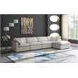 Maklaine Contemporary Standard Cream Velvet Modular Sectional Sofa