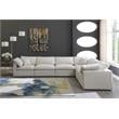 Maklaine Contemporary Standard Cream Velvet Modular Sectional Sofa