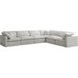 Maklaine Contemporary Standard Cream Velvet Modular Sectional Sofa