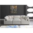 Maklaine Contemporary Standard Cream Velvet Modular Sectional Sofa