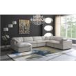Maklaine Contemporary Standard Cream Velvet Modular Sectional Sofa