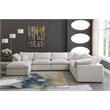 Maklaine Contemporary Standard Cream Velvet Modular Sectional Sofa