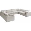 Maklaine Contemporary Standard Cream Velvet Modular Sectional Sofa
