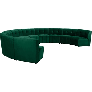 Maklaine 10-Piece Modular Contemporary Velvet Sectional Sofa in Green