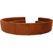 Maklaine 14-Piece Modular Contemporary Velvet Sectional Sofa in Mahogany