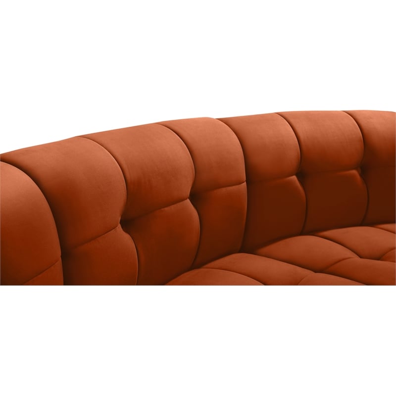 Maklaine 14-Piece Modular Contemporary Velvet Sectional Sofa in Mahogany