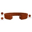 Maklaine 14-Piece Modular Contemporary Velvet Sectional Sofa in Mahogany