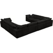 Maklaine Contemporary Black Velvet Down Filled Modular Sectional Sofa