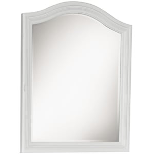 maklaine traditional arched dresser mirror in natural white painted wood