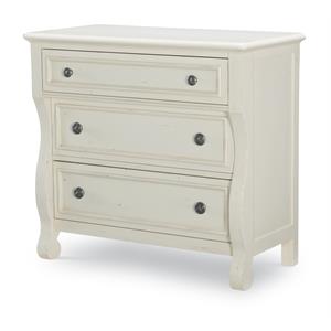 maklaine traditional three drawer accent chest pebble white wood